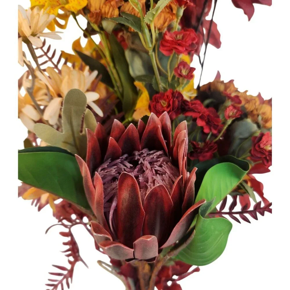 Artificial Mixed Floral Bouquet With Sunflowers Protea Lily & Daisies 20-25 Inch